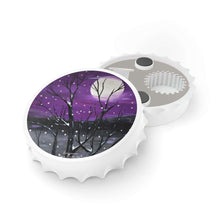Load image into Gallery viewer, Plastic exterior w/ metallic bottom, magnetic back, 2 different opening mechanisms, matte finish. Art by Kerry Sandhu Art