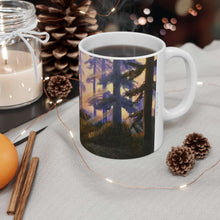 Load image into Gallery viewer, 11oz BPA, lead-free, microwave/dishwasher safe, white ceramic, vivid colours. Many original artworks by Kerry Sandhu Art