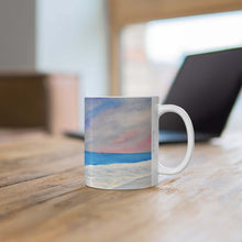 Load image into Gallery viewer, 11oz BPA, lead-free, microwave/dishwasher safe, white ceramic, vivid colours. Many original artworks by Kerry Sandhu Art