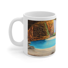 Load image into Gallery viewer, 11oz BPA, lead-free, microwave/dishwasher safe, white ceramic, vivid colours. Many original artworks by Kerry Sandhu Art