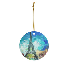 Load image into Gallery viewer, Original artwork front, description on back. Thick high-quality porcelain. 7cm diameter. Comes w/ ribbon by Kerry Sandhu Art