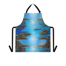 Load image into Gallery viewer, Apron - lightweight, silky finish 100% polyester, two front pockets. Many original artwork designs by Kerry Sandhu Art