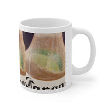 Load image into Gallery viewer, 11oz BPA, lead-free, microwave/dishwasher safe, white ceramic, vivid colours. Many original artworks by Kerry Sandhu Art