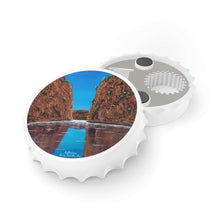 Load image into Gallery viewer, Plastic exterior w/ metallic bottom, magnetic back, 2 different opening mechanisms, matte finish. Art by Kerry Sandhu Art