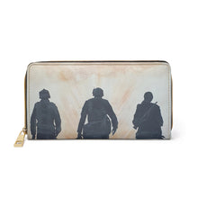 Load image into Gallery viewer, Pockets for cash, c/cards, coins, & more. Stylish faux leather, lots of original artworks by Kerry Sandhu Art to choose from