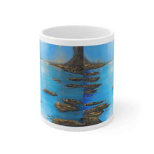 Load image into Gallery viewer, 11oz BPA, lead-free, microwave/dishwasher safe, white ceramic, vivid colours. Many original artworks by Kerry Sandhu Art