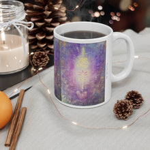 Load image into Gallery viewer, 11oz BPA, lead-free, microwave/dishwasher safe, white ceramic, vivid colours. Many original artworks by Kerry Sandhu Art