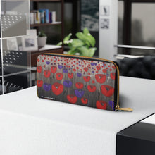 Load image into Gallery viewer, Pockets for cash, c/cards, coins, & more. Stylish faux leather, lots of original artworks by Kerry Sandhu Art to choose from