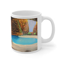 Load image into Gallery viewer, 11oz BPA, lead-free, microwave/dishwasher safe, white ceramic, vivid colours. Many original artworks by Kerry Sandhu Art