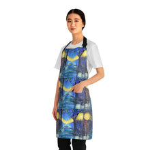 Load image into Gallery viewer, Apron - lightweight, silky finish 100% polyester, two front pockets. Many original artwork designs by Kerry Sandhu Art