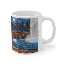 Load image into Gallery viewer, 11oz BPA, lead-free, microwave/dishwasher safe, white ceramic, vivid colours. Many original artworks by Kerry Sandhu Art