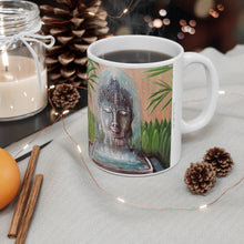 Load image into Gallery viewer, 11oz BPA, lead-free, microwave/dishwasher safe, white ceramic, vivid colours. Many original artworks by Kerry Sandhu Art