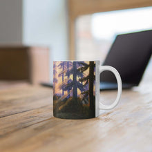 Load image into Gallery viewer, 11oz BPA, lead-free, microwave/dishwasher safe, white ceramic, vivid colours. Many original artworks by Kerry Sandhu Art