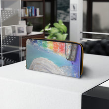 Load image into Gallery viewer, Pockets for cash, c/cards, coins, & more. Stylish faux leather, lots of original artworks by Kerry Sandhu Art to choose from