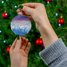 Load image into Gallery viewer, Original artwork front, description on back. Thick high-quality porcelain. 7cm diameter. Comes w/ ribbon by Kerry Sandhu Art