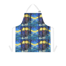 Load image into Gallery viewer, Apron - lightweight, silky finish 100% polyester, two front pockets. Many original artwork designs by Kerry Sandhu Art