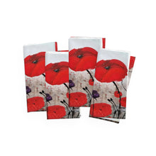 Load image into Gallery viewer, Soft to touch microfiber polyester, printed on top with non-printed white bottom, 4-piece napkin sets by Kerry Sandhu Art