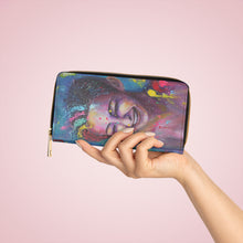 Load image into Gallery viewer, Pockets for cash, c/cards, coins, & more. Stylish faux leather, lots of original artworks by Kerry Sandhu Art to choose from