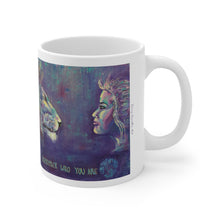 Load image into Gallery viewer, 11oz BPA, lead-free, microwave/dishwasher safe, white ceramic, vivid colours. Many original artworks by Kerry Sandhu Art