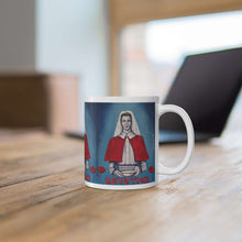 Load image into Gallery viewer, 11oz BPA, lead-free, microwave/dishwasher safe, white ceramic, vivid colours. Many original artworks by Kerry Sandhu Art