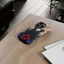 Load image into Gallery viewer, Phone case with an Australian and New Zealand soldier back to back with light-horsemen in the background and poppies in the foreground