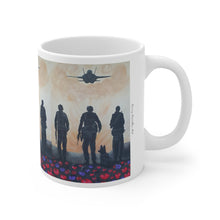 Load image into Gallery viewer, 11oz BPA, lead-free, microwave/dishwasher safe, white ceramic, vivid colours. Many original artworks by Kerry Sandhu Art