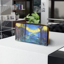 Load image into Gallery viewer, Pockets for cash, c/cards, coins, & more. Stylish faux leather, lots of original artworks by Kerry Sandhu Art to choose from