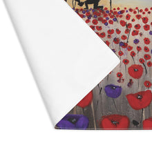 Load image into Gallery viewer, Poppies Placemat - two-sided construction, one-side print & a natural back, 100% cotton, easy to clean by Kerry Sandhu Art.