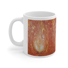 Load image into Gallery viewer, 11oz BPA, lead-free, microwave/dishwasher safe, white ceramic, vivid colours. Many original artworks by Kerry Sandhu Art