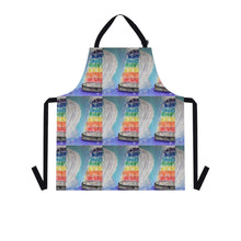 Load image into Gallery viewer, Apron - lightweight, silky finish 100% polyester, two front pockets. Many original artwork designs by Kerry Sandhu Art