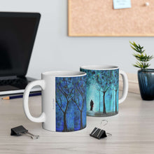 Load image into Gallery viewer, 11oz BPA, lead-free, microwave/dishwasher safe, white ceramic, vivid colours. Many original artworks by Kerry Sandhu Art