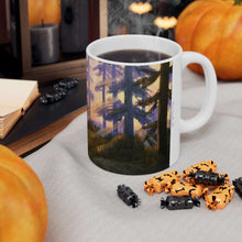 Load image into Gallery viewer, 11oz BPA, lead-free, microwave/dishwasher safe, white ceramic, vivid colours. Many original artworks by Kerry Sandhu Art