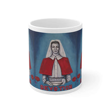 Load image into Gallery viewer, 11oz BPA, lead-free, microwave/dishwasher safe, white ceramic, vivid colours. Many original artworks by Kerry Sandhu Art
