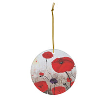 Load image into Gallery viewer, Original artwork front, description on back. Thick high-quality porcelain. 7cm diameter. Comes w/ ribbon by Kerry Sandhu Art