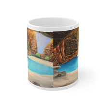 Load image into Gallery viewer, 11oz BPA, lead-free, microwave/dishwasher safe, white ceramic, vivid colours. Many original artworks by Kerry Sandhu Art