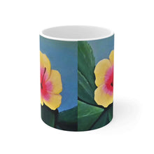 Load image into Gallery viewer, 11oz BPA, lead-free, microwave/dishwasher safe, white ceramic, vivid colours. Many original artworks by Kerry Sandhu Art