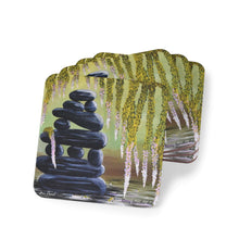 Load image into Gallery viewer, 'The Light'. Beautiful textured white feathers cascading down through light rays, on a round canvas by Kerry Sandhu Art