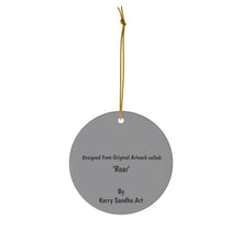 Load image into Gallery viewer, Original artwork front, description on back. Thick high-quality porcelain. 7cm diameter. Comes w/ ribbon by Kerry Sandhu Art