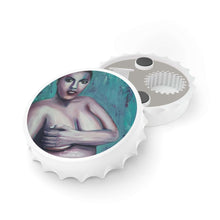 Load image into Gallery viewer, Plastic exterior w/ metallic bottom, magnetic back, 2 different opening mechanisms, matte finish. Art by Kerry Sandhu Art
