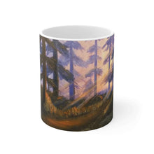 Load image into Gallery viewer, 11oz BPA, lead-free, microwave/dishwasher safe, white ceramic, vivid colours. Many original artworks by Kerry Sandhu Art