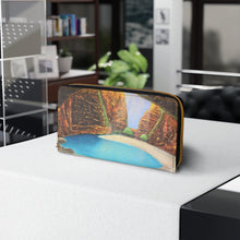 Load image into Gallery viewer, Pockets for cash, c/cards, coins, & more. Stylish faux leather, lots of original artworks by Kerry Sandhu Art to choose from