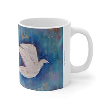 Load image into Gallery viewer, 11oz BPA, lead-free, microwave/dishwasher safe, white ceramic, vivid colours. Many original artworks by Kerry Sandhu Art