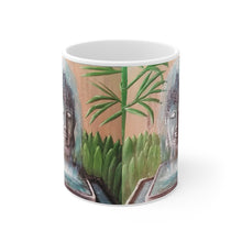 Load image into Gallery viewer, 11oz BPA, lead-free, microwave/dishwasher safe, white ceramic, vivid colours. Many original artworks by Kerry Sandhu Art