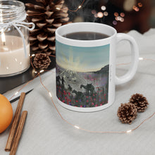 Load image into Gallery viewer, 11oz BPA, lead-free, microwave/dishwasher safe, white ceramic, vivid colours. Many original artworks by Kerry Sandhu Art