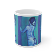 Load image into Gallery viewer, 11oz BPA, lead-free, microwave/dishwasher safe, white ceramic, vivid colours. Many original artworks by Kerry Sandhu Art