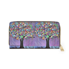 Load image into Gallery viewer, Pockets for cash, c/cards, coins, & more. Stylish faux leather, lots of original artworks by Kerry Sandhu Art to choose from