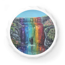 Load image into Gallery viewer, Plastic exterior w/ metallic bottom, magnetic back, 2 different opening mechanisms, matte finish. Art by Kerry Sandhu Art