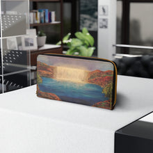 Load image into Gallery viewer, Pockets for cash, c/cards, coins, & more. Stylish faux leather, lots of original artworks by Kerry Sandhu Art to choose from