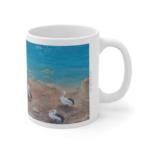Load image into Gallery viewer, 11oz BPA, lead-free, microwave/dishwasher safe, white ceramic, vivid colours. Many original artworks by Kerry Sandhu Art
