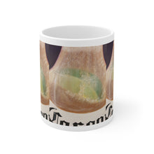 Load image into Gallery viewer, 11oz BPA, lead-free, microwave/dishwasher safe, white ceramic, vivid colours. Many original artworks by Kerry Sandhu Art